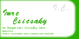imre csicsaky business card